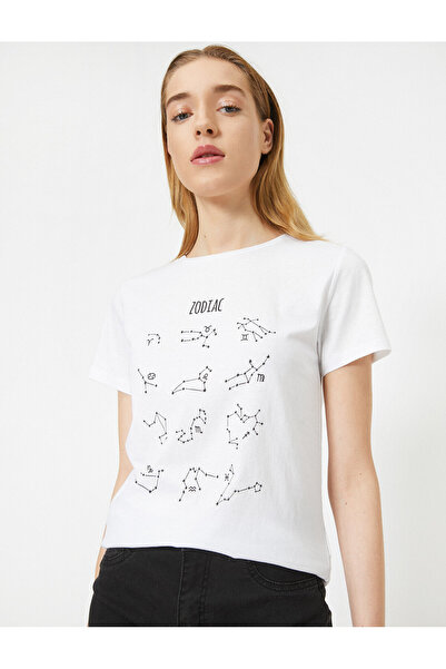 Koton Μπλουζάκι με κοντό μανίκι με λαιμόκοψη