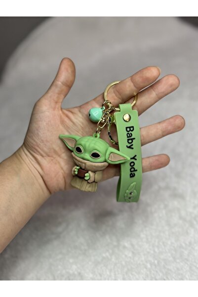 MODAACCESORİES Baby Yoda Üç Boyutlu Büyük Boy Silikon Anahtarlık&çanta Süsü