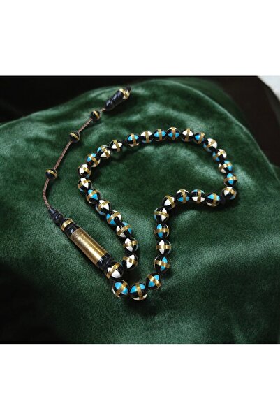 İnan Tesbih سبحة كوكا مطرزة بالمينا الزرقاء والنحاس