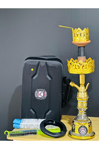 GERACE أرجيلة تونسية نحاسية فاخرة مقاس القصبة : 22 سم مع شنطة حمل أنيقة شيشة