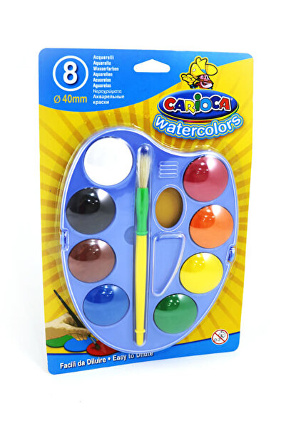 carioca Jumbo Palet Suluboya 40 mm Çap 8 Renk