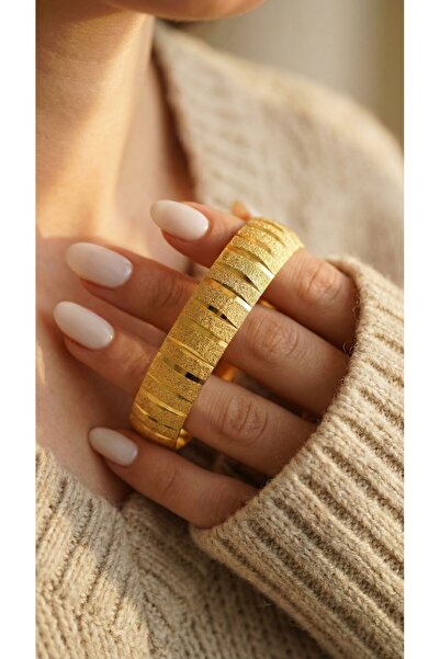 FerizZ 22 Ayar Altın Kaplama 1.5 Cm Kalınlıkta Bilezik