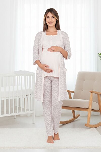 Cotpark Női pamut lycra szövet szoptatás, kismama és terhes rövid ujjú pizsam...