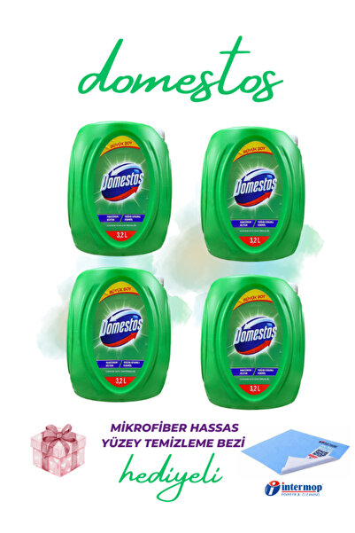 Domestos Çamaşır Suyu Çam Ferahlığı 3240 ml x4 İntermop Hassas Yüzey Temizlem...