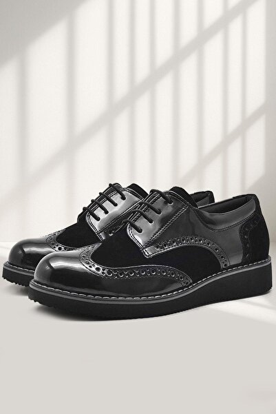 Rakerplus Ежедневни училищни обувки Hidra от лачена кожа с връзки