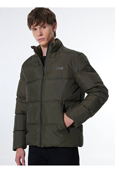 Mustang Koyu Yeşil Erkek Dik Yaka Normal Kalıp Puffer Mont M4WM-MNT 1804