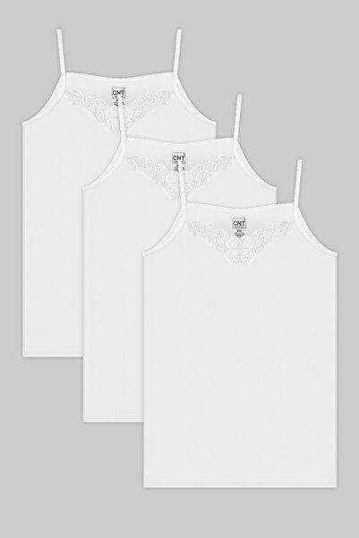 CNT Damski podkoszulek z 3-pakiem, prążkowany, z dekoltem w kształcie litery ...