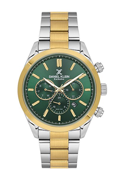 Daniel Klein Sarı Gümüş İçi Yeşil Aksamları Aktif Erkek Kol Saati