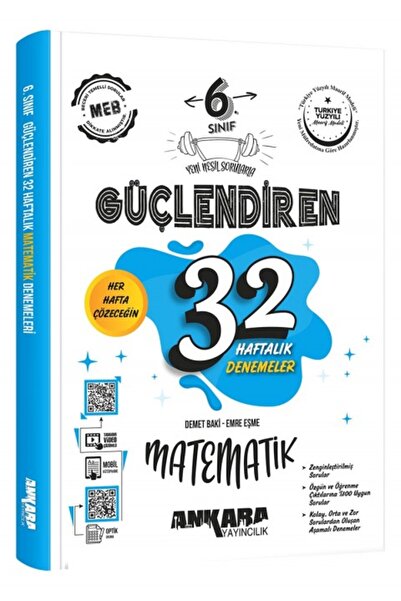 Ankara Yayıncılık ANKARA YAY. 6.SINIF GÜÇ. 32 HAFTALIK MATEMATİK KAZANIM DENE...