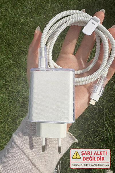 CASABLANCA Redmi 67w Uyumlu Şeffaf Silikon Kılıf ve Kablo Koruyucu ( Şarj Ale...