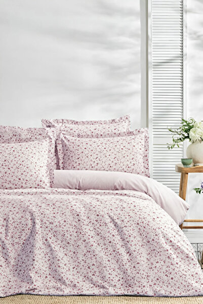 İQON طقم غطاء لحاف ملاءة مطاطية مقاس مزدوج بيج ربيعي