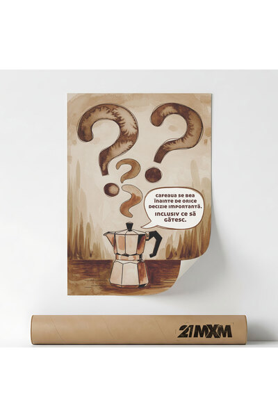 21mxm Poster 'Decizie importanta' Pe Panza Mata – Design Minimalist Bucatarie...