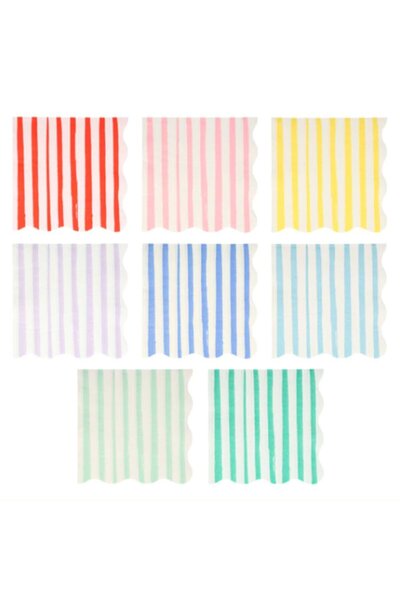 Meri Meri - Mixed Stripe Napkins - Karışık Çizgili Peçeteler - L - 16'lı