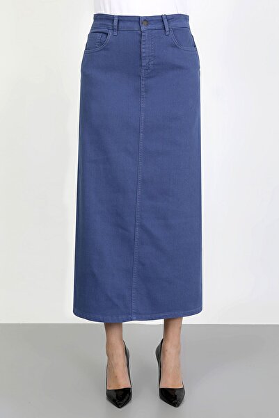 VELLICHOR Tesettür Etek İndigo