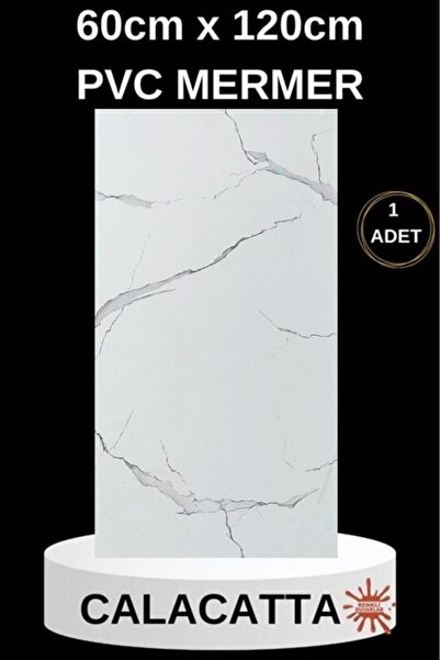 Renkli Duvarlar Alternatif Kaplama UV PVC Mermer Panel Calcatta 1 Adet 60x120...