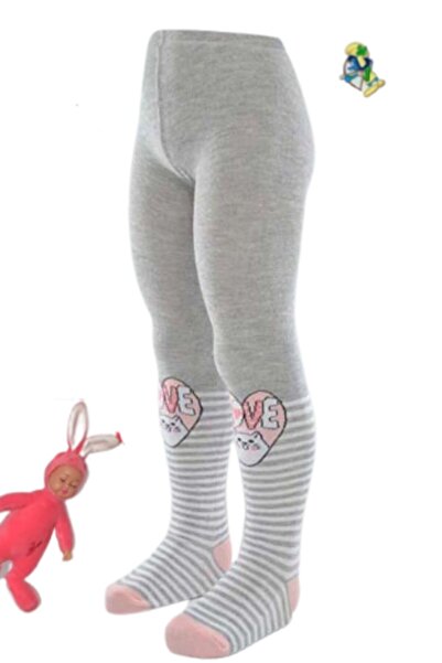 Ekinoks Girl's Cat Patterned Cartoon Patterned Pantyhose