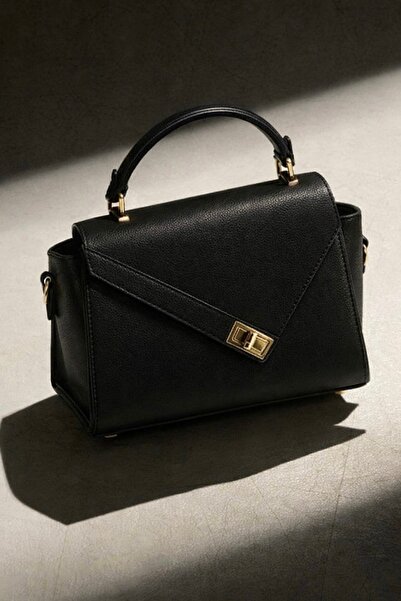 Armine حقيبة يد وكتف نسائية سوداء بحزام متقاطع قابل للقفل 405