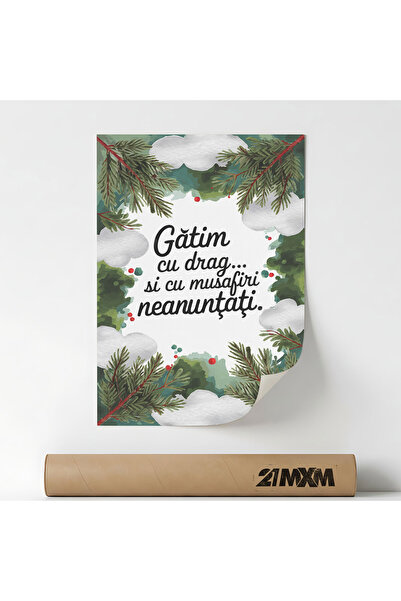 21mxm Poster 'Gatim cu drag' Pe Panza Mata – Design Minimalist Bucatarie, Far...