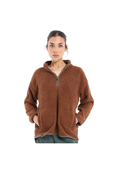 Sportive Sherpa Kadın Bej Günlük Stil Polar 24KK018-OAT