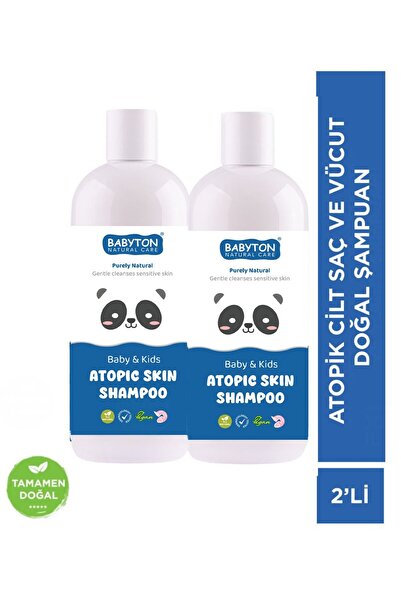 BABYTON Atopik Ciltler İçin Doğal Saç ve Vücut Şampuanı 2'li Set