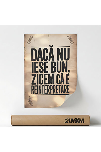 21mxm Poster 'Reinterpretare' Pe Panza Mata – Design Minimalist Bucatarie, Fa...