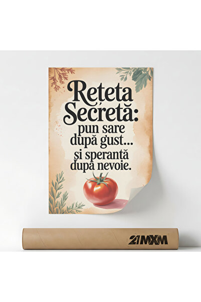 21mxm Poster 'Dupa Gust' Pe Panza Mata – Design Minimalist Bucatarie, Fara Rama