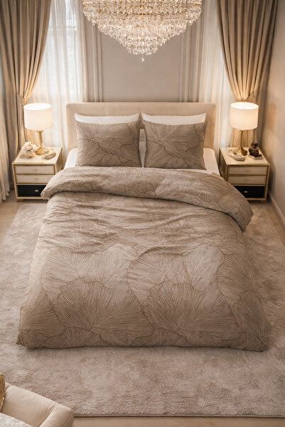 Sleeptime Lenjerie de pat, Pure Amber, pentru 1 persoana, Bumbac 100%, Bej/Ma...