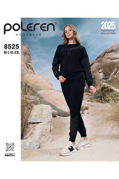 Poleren Îmbrăcăminte de pijama pentru acasă cu mâneci lungi și detaliu pe bra...