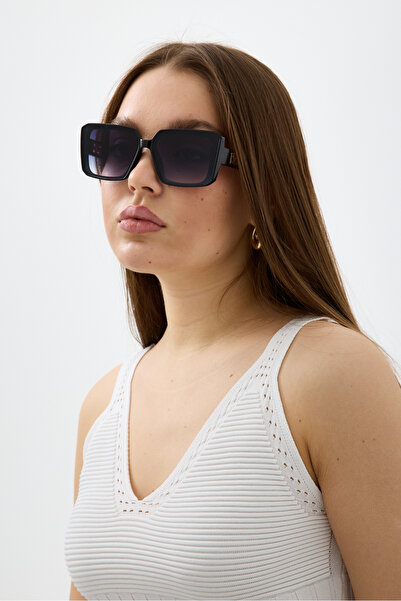 Chunky Frame Dd Unisex Black 1067 Square Luxury Sunglasses