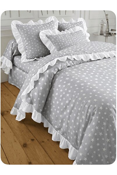 By Masuaa Single Ruffled Duvet Cover and Pillowcase Set |   Without Sheets |