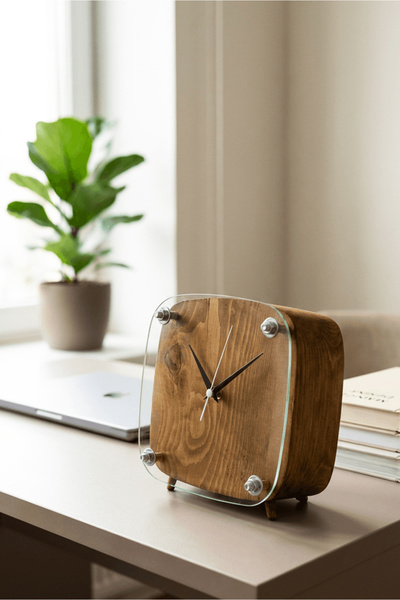 HOMİNG Ahşap Masaüstü Saat 242475