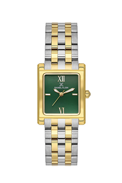 Daniel Klein ساعة نسائية فاخرة من الفولاذ المقاوم للصدأ باللونين الفضي والذهب...