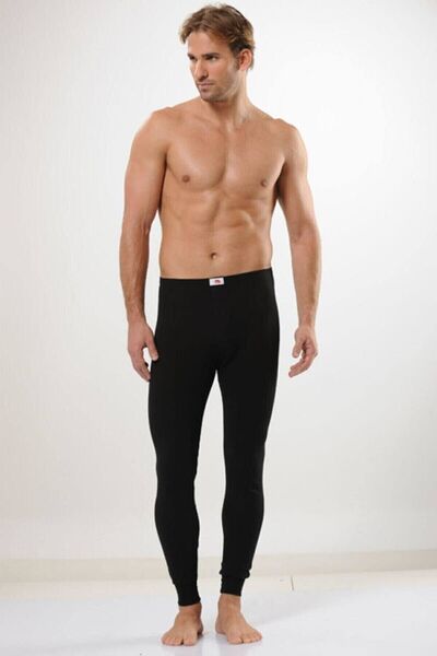 Jiber Men's Black Thermal Soft Tights Bottom 174