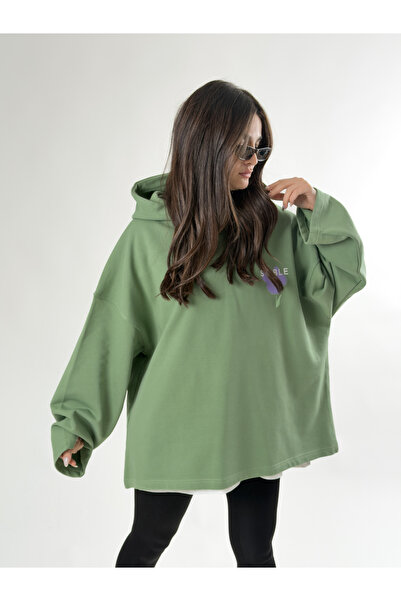 COCOPELLI Стабилна зелена суитшърт с качулка за жени COC2692