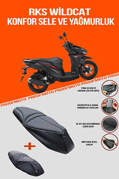 PROOFMOTO Rks Wildcat Comfort Saddle and Raincoat Cover