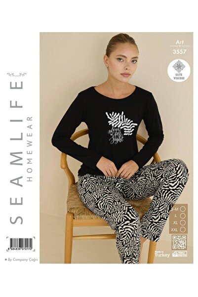 seamlife Set de pijamale din viscoză Elite cu mâneci lungi pentru femei