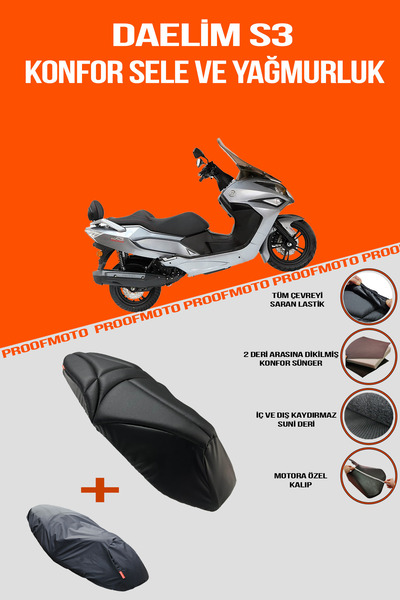 PROOFMOTO Daelim S3 Comfort Saddle and Rain Cover