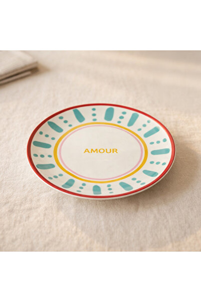 Evidea Kitchen Amour Servis Tabağı - Renkli - 25 cm