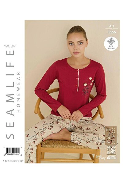 seamlife Set de pijamale din viscoză Elite cu mâneci lungi pentru femei