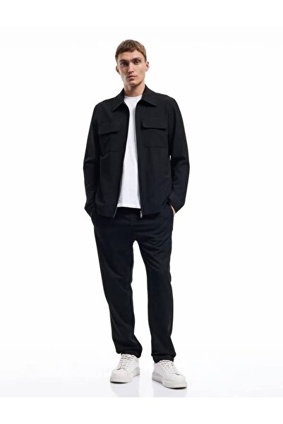 Koton Παντελόνι με κορδόνια με λεπτομέρεια από βισκόζη με μικτή τσέπη