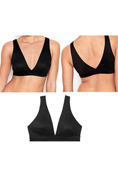 Belvü LASERSKI IZREZAN NEVIDLJIV GRUDNJAK SA V-IZREZOM I UKLONIVIM ULOŠCIMA Crni