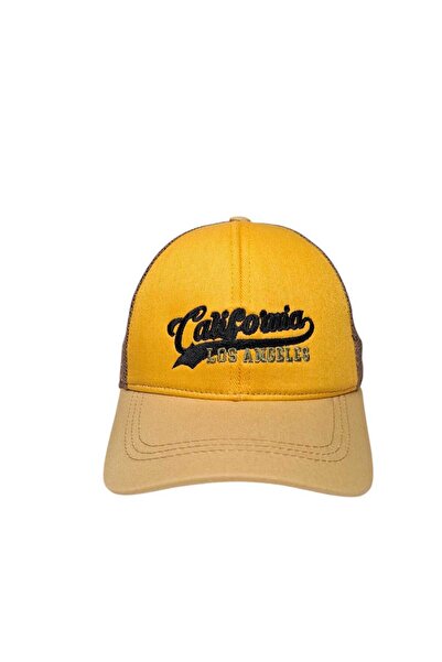 Kitti Spteks Кити Лятна шапка с принт в цвят горчица за момче 4-8 години