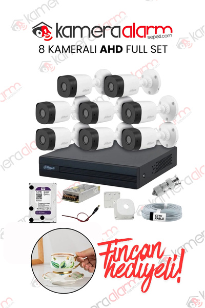 DAHUA 8 Kameralı Xvr1b08 2mp Hdcvı Full Hazır Set 8li Set 1tb harddisk