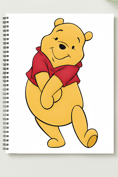 BLACKONECLASS WİNNİ THE POOH A5 Metal Spiralli Çizgisiz kalın bristol Kapak W...