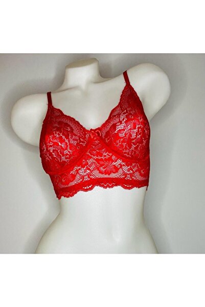ROSE ROSSA Червоний мереживний бралет з банечками