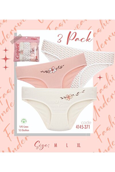 Cotpark Γυναικεία βασικά βαμβακερά εσώρουχα μπικίνι 3 πακέτο 4145