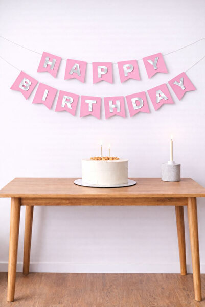 Baloncu Nene Pembe Karton Happy Bırthday Yazısı Doğum Günü Banner Doğum Günü ...