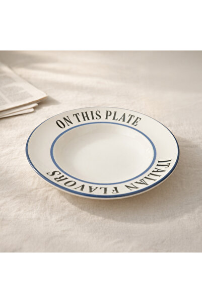 Evidea Kitchen Italian Flavors Makarna Tabağı - Beyaz - 27 cm