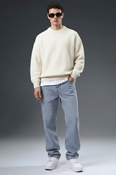 Denim Republic Men's Ice Blue Baggy Trousers Jean