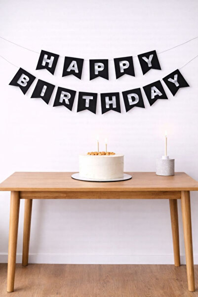 Baloncu Nene Siyah Karton Happy Bırthday Yazısı Doğum Günü Banner Doğum Günü ...